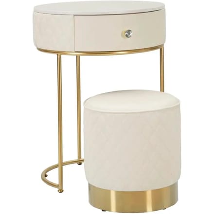 Nachtkastje met kruk Tall Bedside With Stool Sharon Ø 52×70 cm