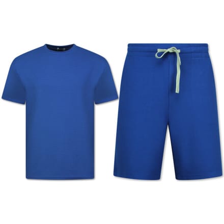 Zomerset Heren - Ribbed Oversized - Two Piece Setje - Twinset - Co ord Set - 918 - Blauw