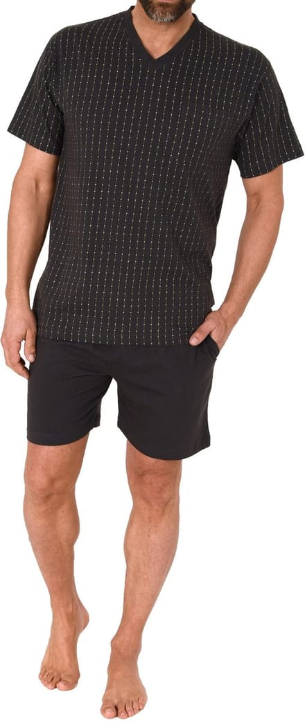 Normann Heren Pyjama Shorty Korte Mouw - Stripe Look