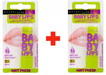 Maybelline Baby Lips Lipbalm Mint Fresh (2 Stuks)