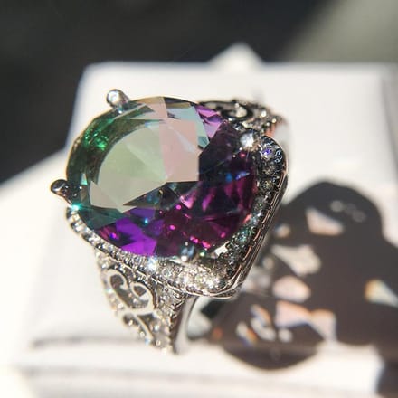 Ring Classic Creatief High-end Multicolor Zirkonia Set Diamant Messing Ring Boutique No. 10 gray