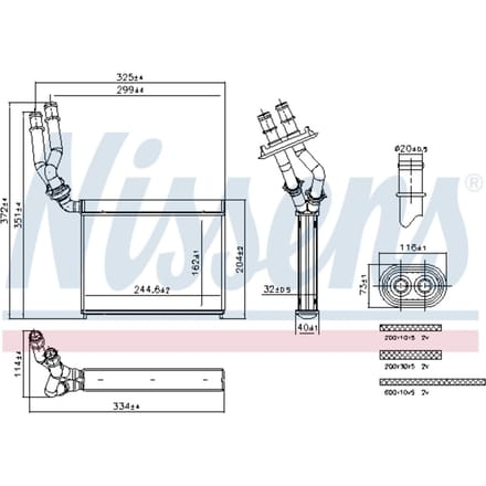 Warmtewisselaar, interieur verwarming NISSENS 707299
