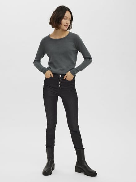 Vero Moda Trui Vmcare Structure Ls O-neck Blou Noo 10136644 Balsam Green Dames Maat - S