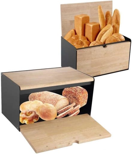Stijlvolle Broodtrommel met Houten Deksel - Ruimtebesparend & Duurzaam
