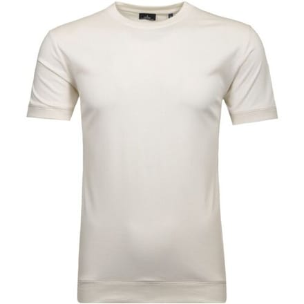 Ragman T-Shirt Uni Round Neck Pima Cotton with Cuffs Ecru / male