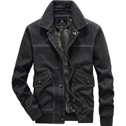 Veste en jean vintage pour homme, décontractée, ample et polyvalente, idéale pour l'automne 4XL black