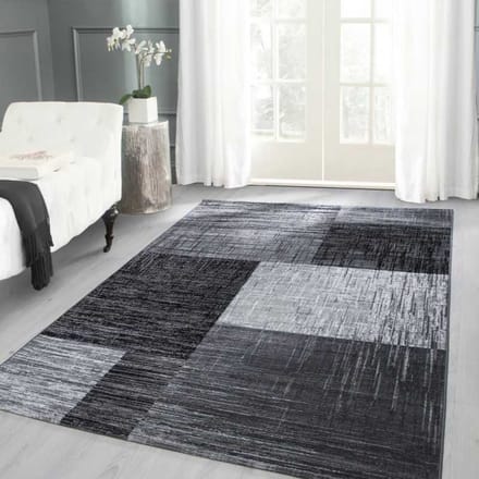Modern design tapijt Plus 8001 zwart 80x150 cm