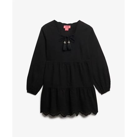 Superdry - Gelaagde mini-jurk van broderiekant - Dames - Jurken