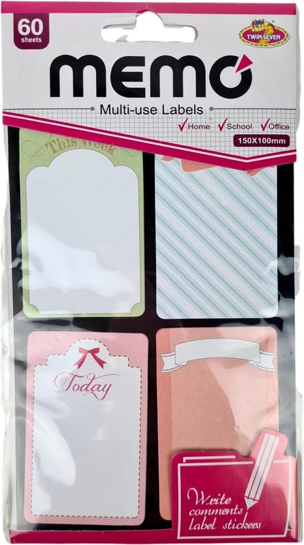 Memoblok - Notietieblok - Strikjes  - Zelfklevend - School / Kantoor - Multicolor - Papier - 150 x 100 mm - 60 sheets