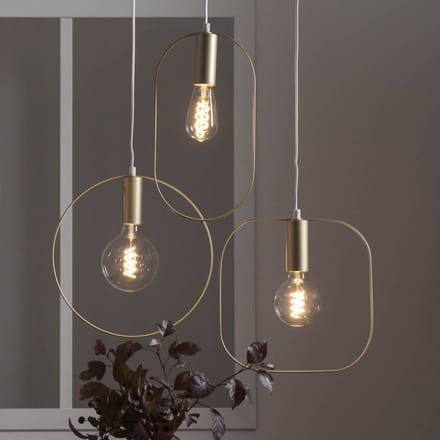 STAR TRADING Shape decoratieve hanglamp met ring, goud