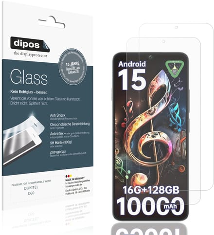 dipos – 2x Matte Pantserfolie geschikt voor OUKITEL C60 | 9H Screenprotector