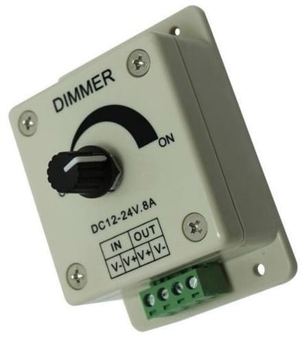 LED dimmer 5 stuks | PWM 12V/24V 8A | draaiknop | opbouw