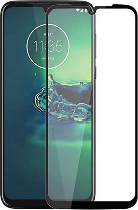 Full Cover Full Glue 9H Glass Screen Protector for Motorola Moto G8 Plus _ Black