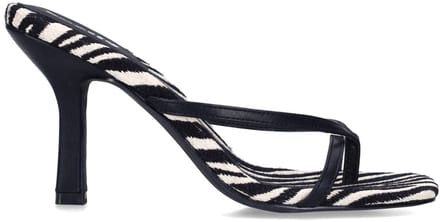 Sacha - Dames - Zebra print muiltjes met hak - Maat 41