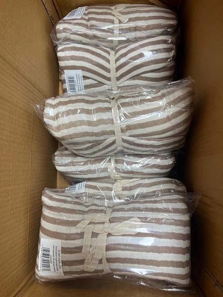 XL hydrofiel strandlaken 40 x 200 stripe taupe