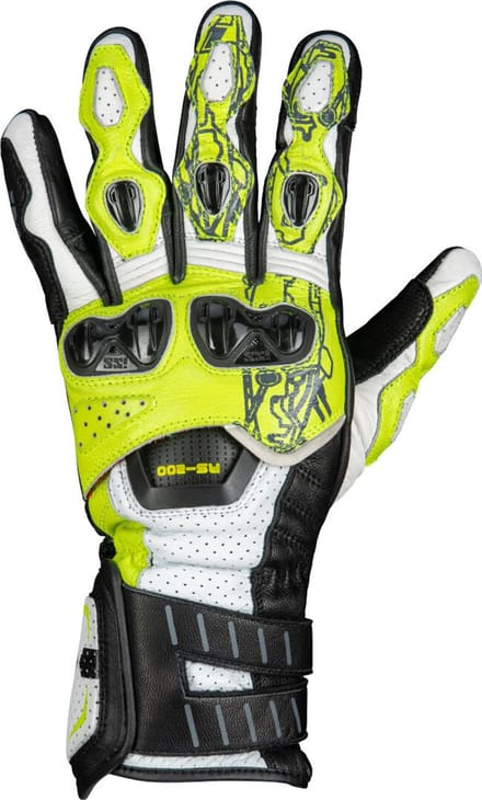IXS RS-200 3.0 Wit Zwart Geel Handschoenen - Handschoen