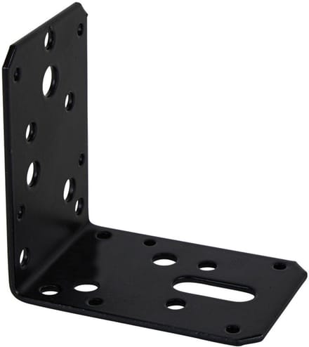 Hoekanker Vlak - 90 x 90 x 60 x 2.5 mm - Zwart
