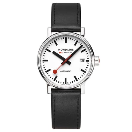 Mondaine MSE.35610.LB Evo2 - Horloge - Automatic - Leer - Zwart - 35mm
