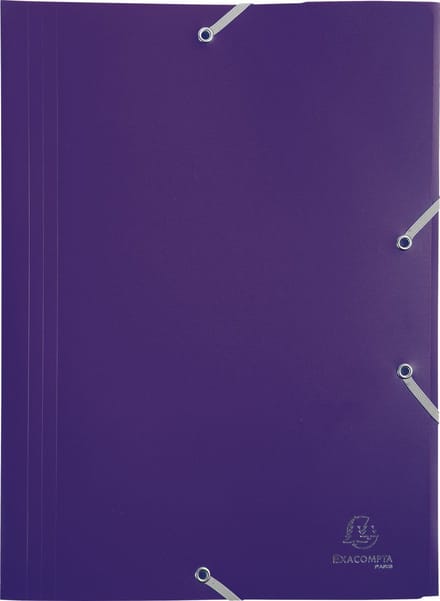 Exacompta 30x Elastomap 3 kleppen ondoorschijnende PP 4/10de - A4 - Purper - 55918E