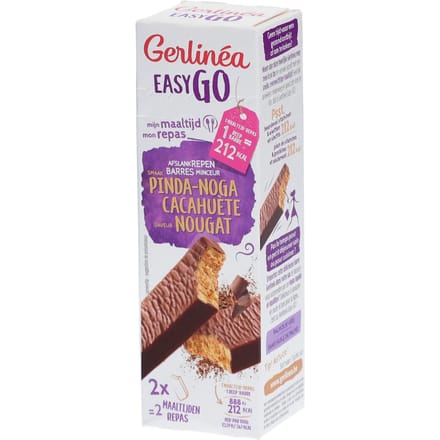 Gerlinea Easy Go Afslank Maaltijdrepen Pinda Nougat 2x58g