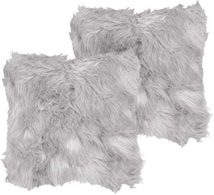 LUBHA - Sierkussen set van 2 - Lichtgrijs - 42 x 42 cm - Polyester