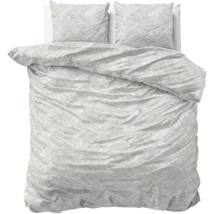 Sleeptime Dekbedovertrek Rattan Zilvergrijs - Eenpersoons 140 x 200/220 cm + 1 kussensloop