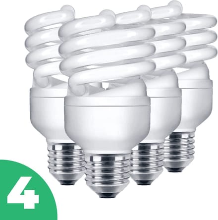 Sidef Spiraal Spaarlamp E27 - 9W - Daglicht - Niet Dimbaar - 4 stuks