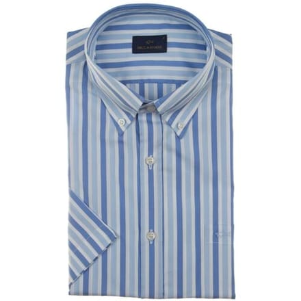 Paul & Shark Overhemd Cotton Poplin Stripe Shirt Wit-Kobalt / male