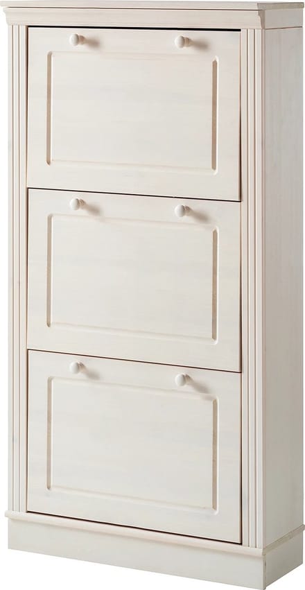Anita-Schoenenkast - 3 Kleppen - Wit Grenen