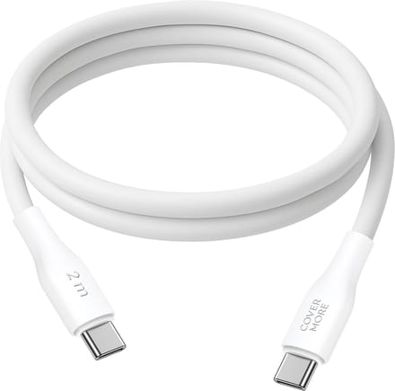 Oplaadkabel geschikt voor Samsung a53, a56, smartphone, tablet - Usb C kabel kort - Usb C naar usb C - Snelladen - Super fast charging - 2 meter - Lang - Wit