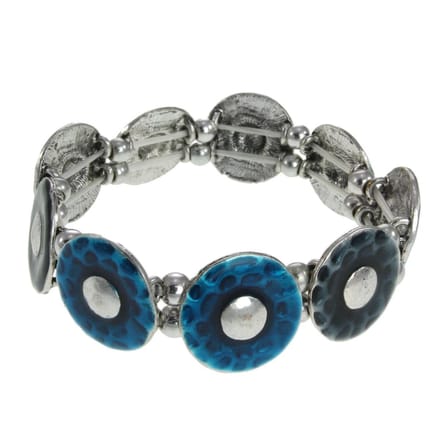 Behave - Rekarmband met blauwe cirkels - Boho kleuraccent - Grote maat
