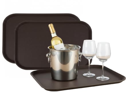 Gerimport Horeca Dienblad - 6x - antislip - bruin - kunststof - 51 x 39 cm
