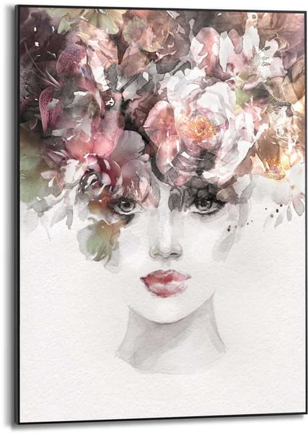 Schilderij Aquarel Vrouw - 70 x 50 - Hout - REINDERS