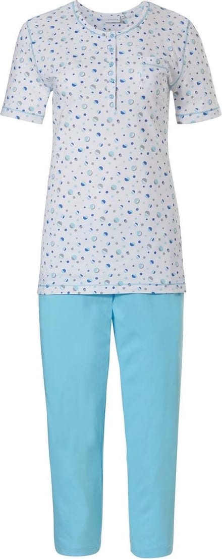 Pastunette witte dames pyjama cirkelpatroon - 20211-150-5/100 - Maat 42