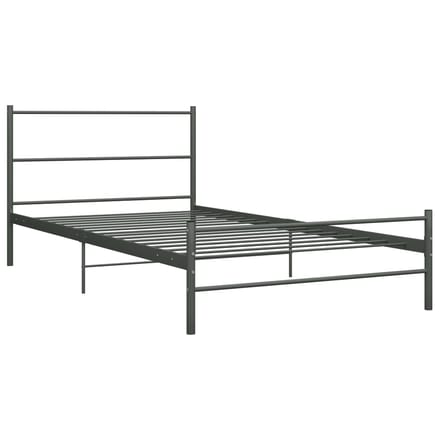 vidaXL - Bedframe - metaal - grijs - 100x200 - cm