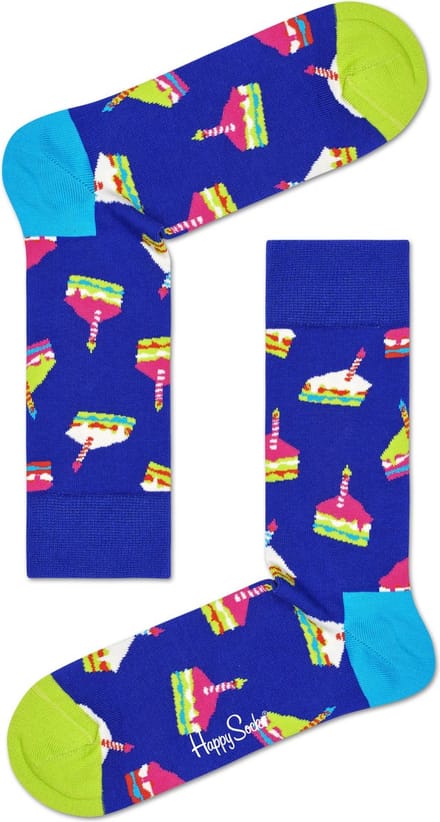 Happy Socks - Birthday Cake - blauw Multi - Unisex - Maat 36-40
