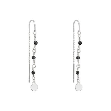 Jomide Oorbellen Prima Dangle Donna - Zilverkleurig/Zwart