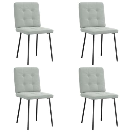 vidaXL - Eetkamerstoelen - 4 - st - fluweel - lichtgrijs