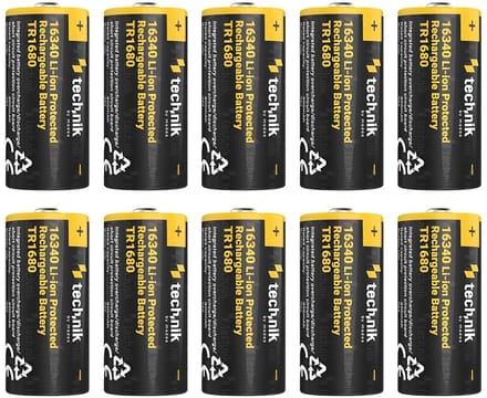 Technik Oplaadbare Lithium Batterij - Li-ion - 16340 / RCR123 / TR1680 - 800mAh - 3.7V - 10 stuks
