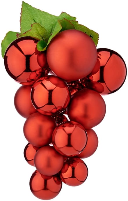 Kerstballen Medium Druiven Rood Plastic 18 x 18 x 28 cm