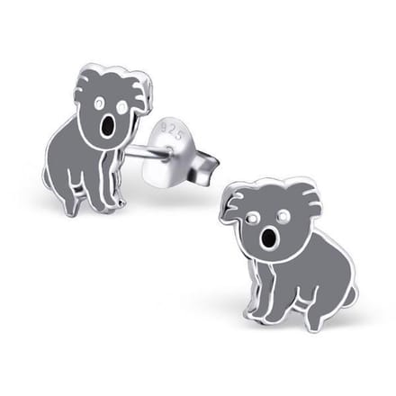 Princess Oorbellen Koala - 925 Zilver E-Coating - Dier - ∅9mm