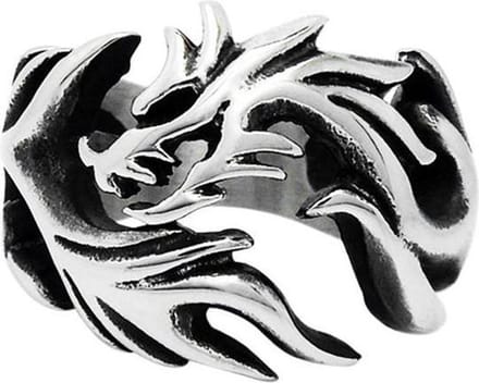 Lazy Cat Draken Ring - Stalen Ring -  18.5mm