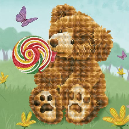 DIAMOND DOTZ Honey Pot Bear - Diamond Painting - 5.716 Dotz - 31x31 cm