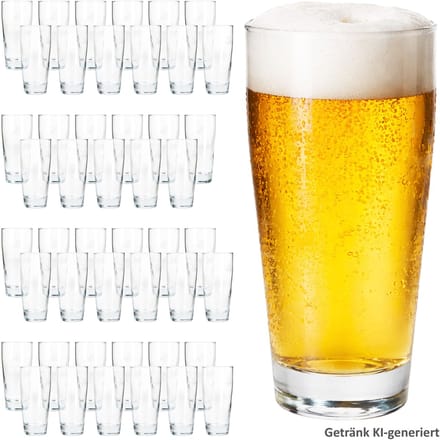 48-delige set bierglazen WILLIBECHER 0,2L geijkt van glas – 42077