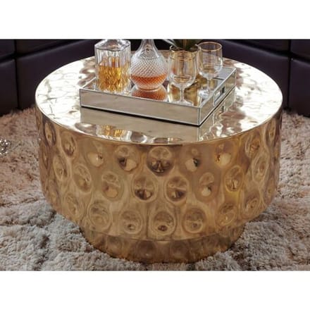 Salontafel goud aluminium rond 60 cm - WL7.541