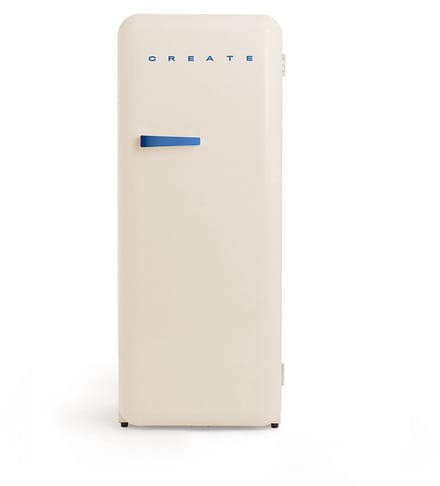 CREATE - Koelkast in retrostijl - Gebroken wit - Handvat Kobaltblauw - FRIDGE RETRO 281L