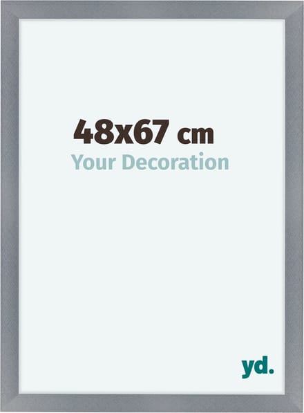 Your Decoration - Fotolijst 48x67 cm - MDF - Aluminium Geborsteld - Como