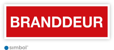Simbol® - Sticker Branddeur - Formaat 5 x 15 cm.