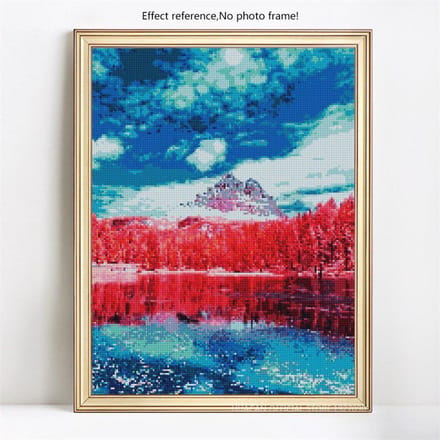 Peinture diamant paysage, broderie complète, affichage complet de la mer, point de croix rond 20X30CM blue