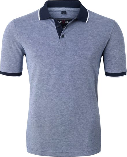 MARVELIS modern fit poloshirt - blauw melange